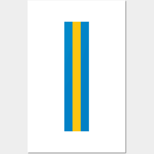 Retro American Football Stripes LA White, Blue, Yellow Posters and Art